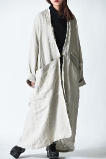 Leh Embroidery Liner Long Coat White