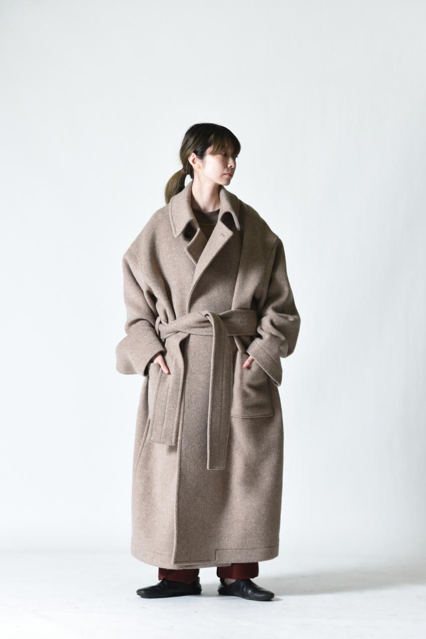 ATHA DOUBLE MELTON FLUFFY MAXI COAT fawn - BISHOOL,Edwina Horl,My