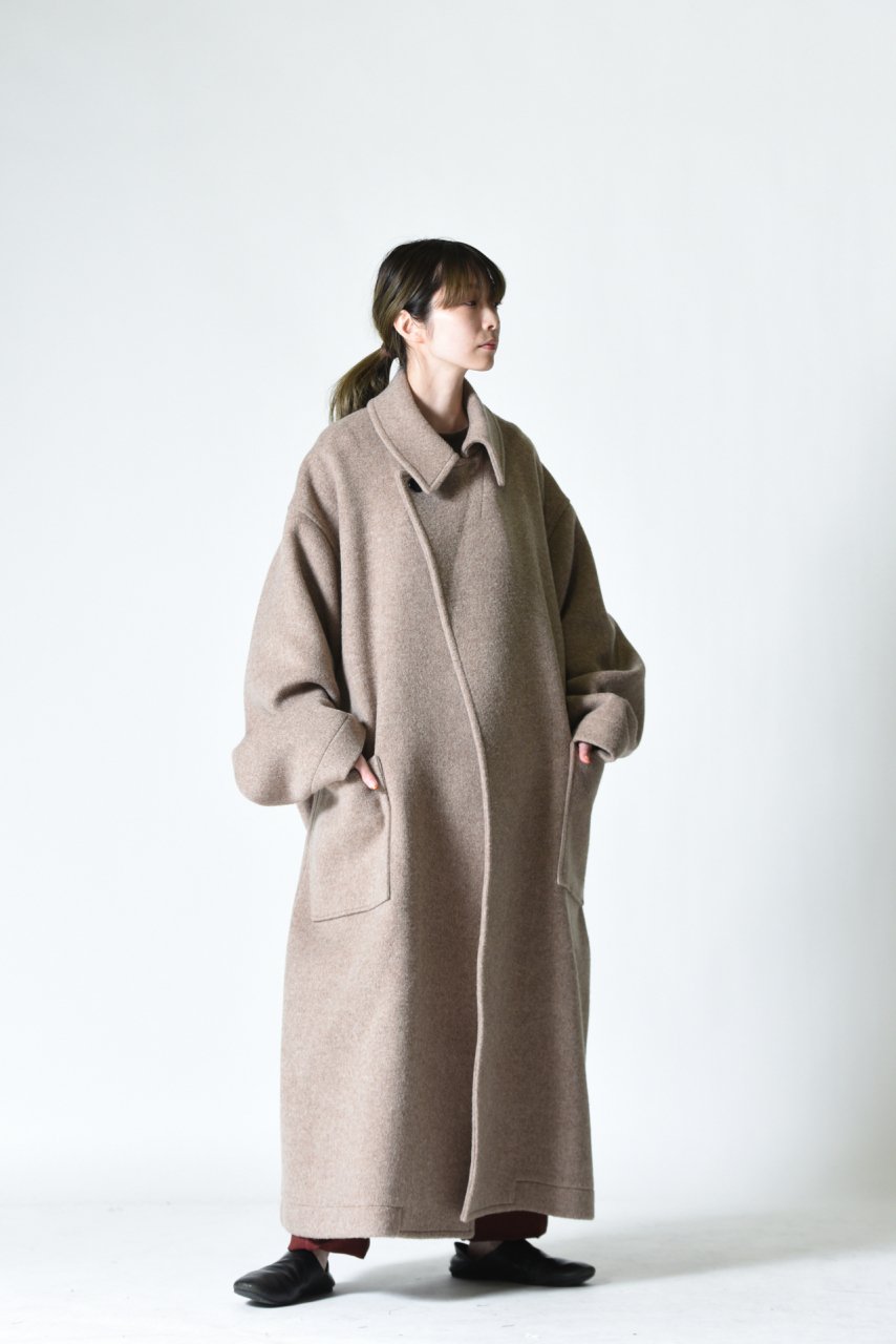 ATHA DOUBLE MELTON FLUFFY MAXI COAT fawn - BISHOOL,Edwina Horl,My