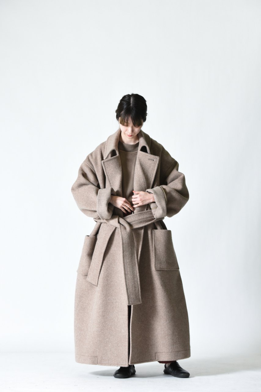 ATHA DOUBLE MELTON FLUFFY MAXI COAT fawn - BISHOOL,Edwina Horl,My