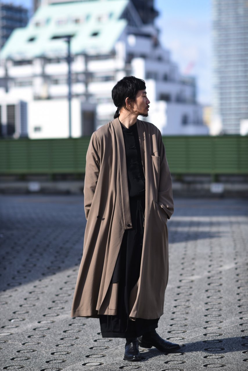 2020最新型 高品質 BISHOOL Wool Gabardine KIMONO Coat | www