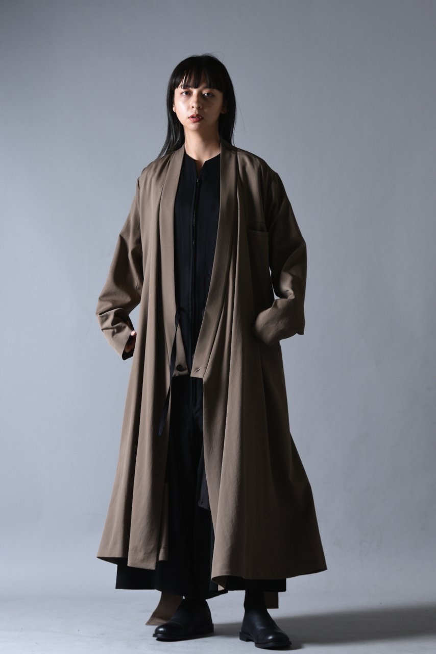 BISHOOL Wool Gabardine 90 Zip Coat brown sirafco.com