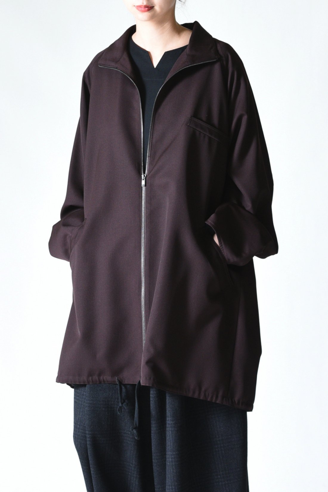 BISHOOL Wool Gabardine 90 Zip Coat brown - セットアップ