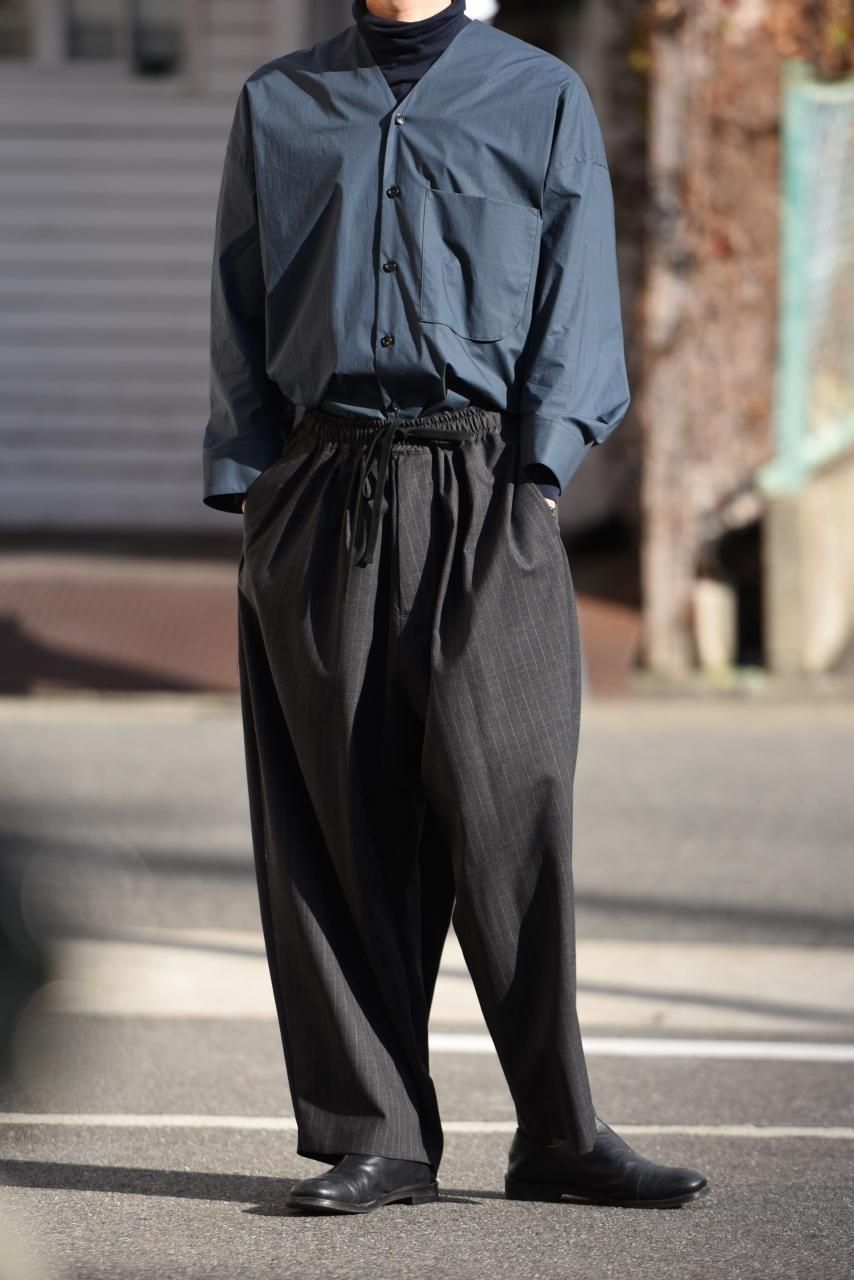 My Beautiful Landlet ピンストライプウールコクーンビッグ