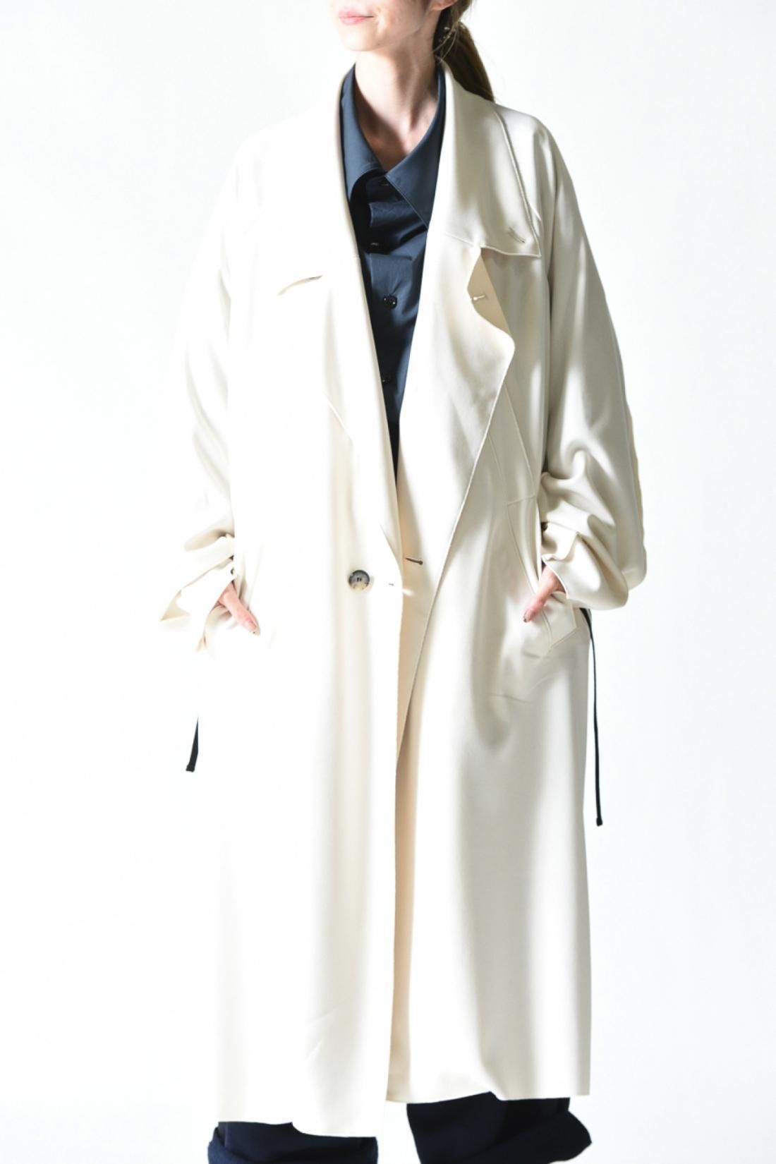 My Beautiful Landlet ラインジャージービッグコート off white - BISHOOL