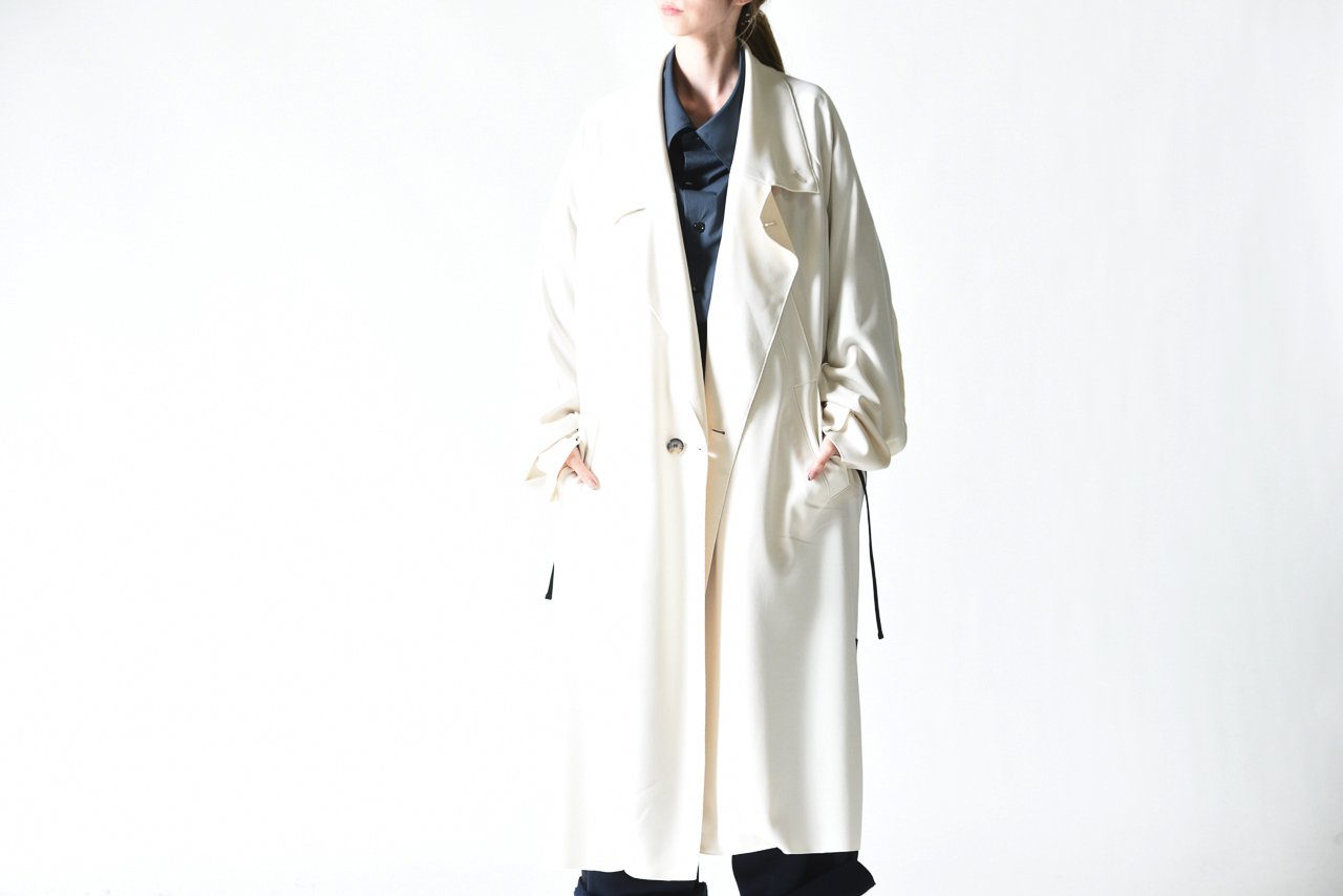 My Beautiful Landlet ラインジャージービッグコート off white 