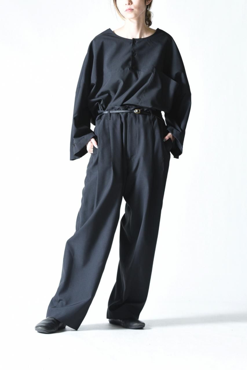 VOAAOV 2タックワイドテーパードパンツ black - BISHOOL,Edwina