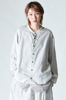 NEPHOLOGIST Belted Cut Off Layered Shirt gray