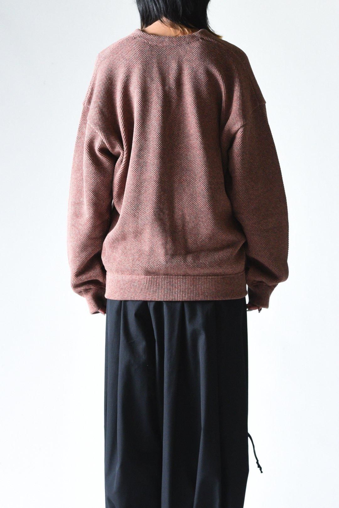 crepuscule Moss Stitch V Neck Cardigan Brick - BISHOOL