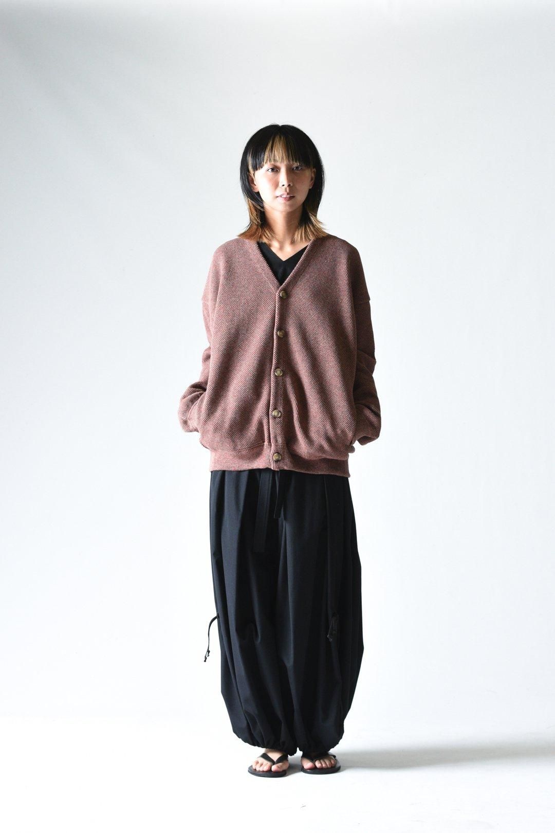 crepuscule Moss Stitch V Neck Cardigan Brick - BISHOOL