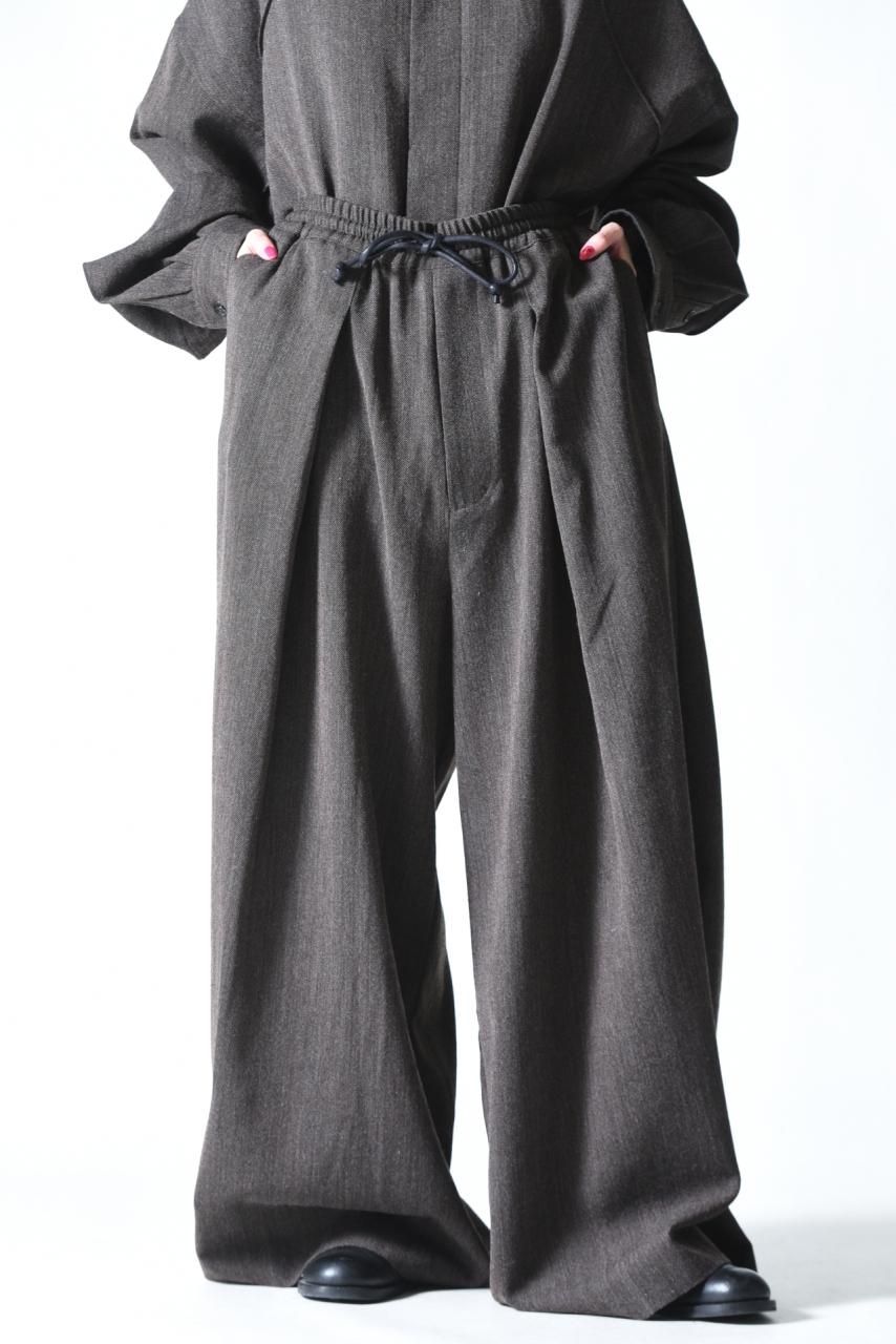 【最終値下げ】BISHOOL プリーツ袴パンツ BISHOOL Wool Gabardine Wide Pleats 袴 Pants black - BISHOOL