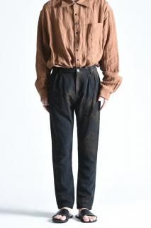 kujaku hiragi pants linen/silk bleach