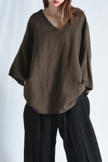 BISHOOL Linen TSUNE-GI Big-T -half sleeve- khaki