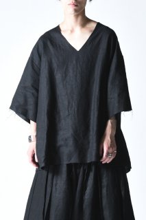 BISHOOL Linen TSUNE-GI Big-T -half sleeve- black