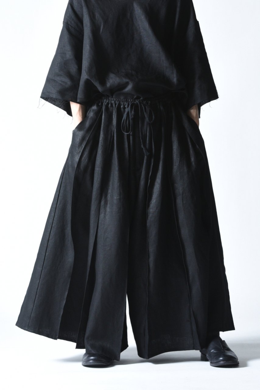 BISHOOL Linen Wide Pleats 袴 Pants black - BISHOOL,Edwina Horl,My