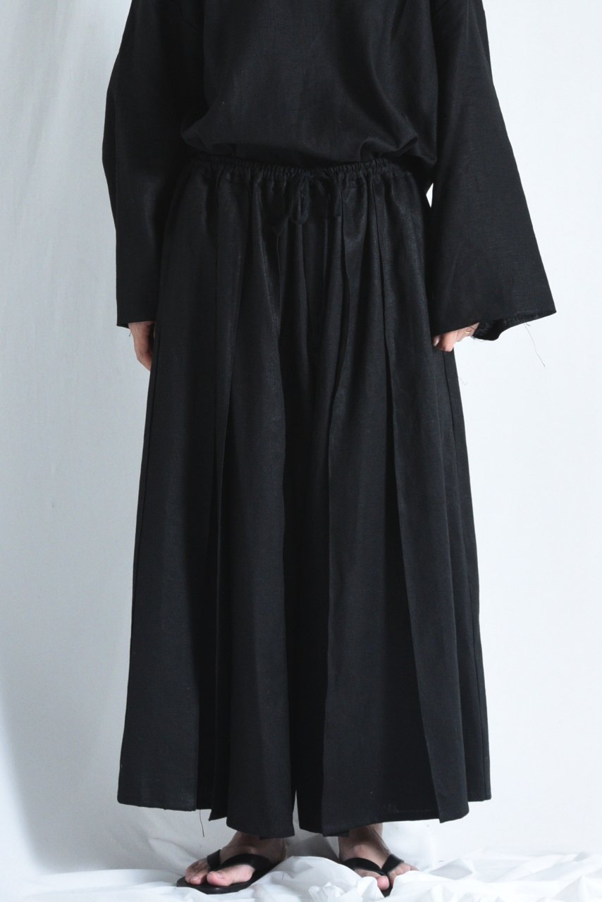 BISHOOL Linen Wide Pleats 袴 Pants black - BISHOOL,Edwina Horl,My