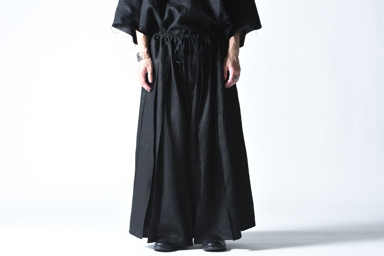 BISHOOL Linen Wide Pleats 袴 Pants black - BISHOOL,Edwina Horl,My