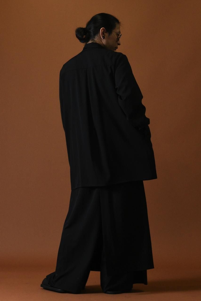 BISHOOL Wool Gabardine Stand Collar Big Shirts Blouson - Edwina 