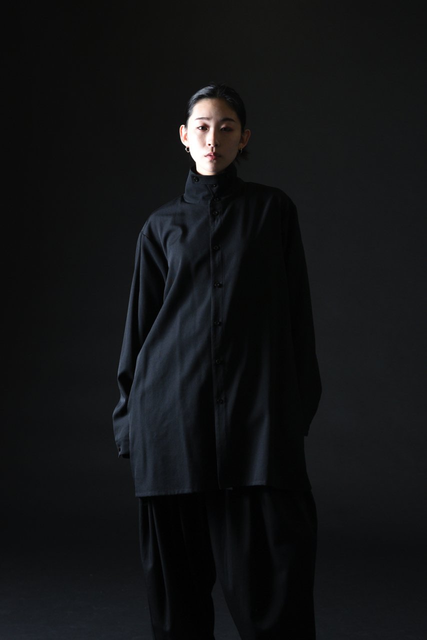 BISHOOL Wool Gabardine Stand Collar Big Shirts Blouson - Edwina  Horl,YANTOR,ETHOSENS等取扱い OVIE STUDIO の通販サイト