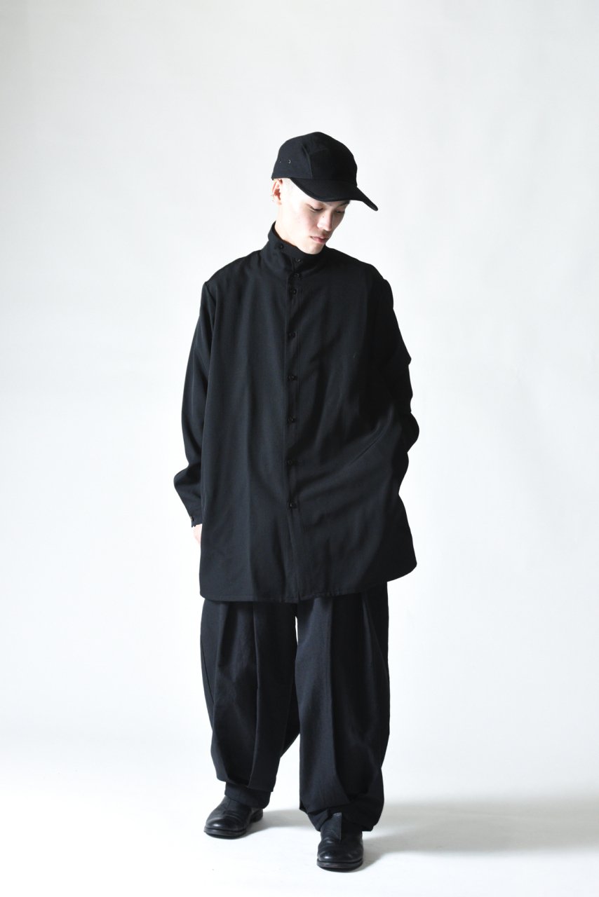 BISHOOL Wool Gabardine Stand Collar Big Shirts Blouson - Edwina  Horl,YANTOR,ETHOSENS等取扱い OVIE STUDIO の通販サイト