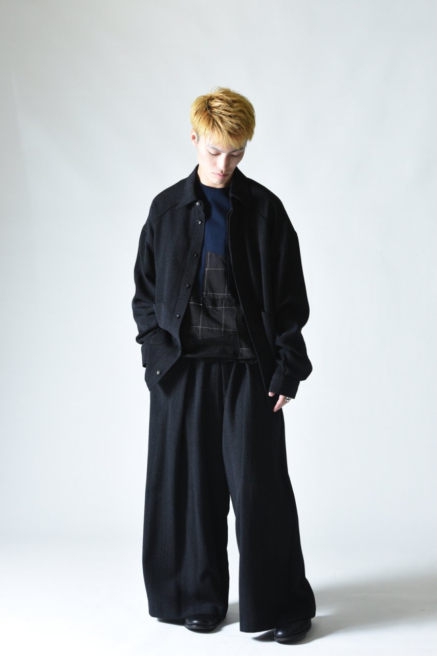 VOAAOV ウールサージピンタックシャツブルゾン Black - BISHOOL,Edwina