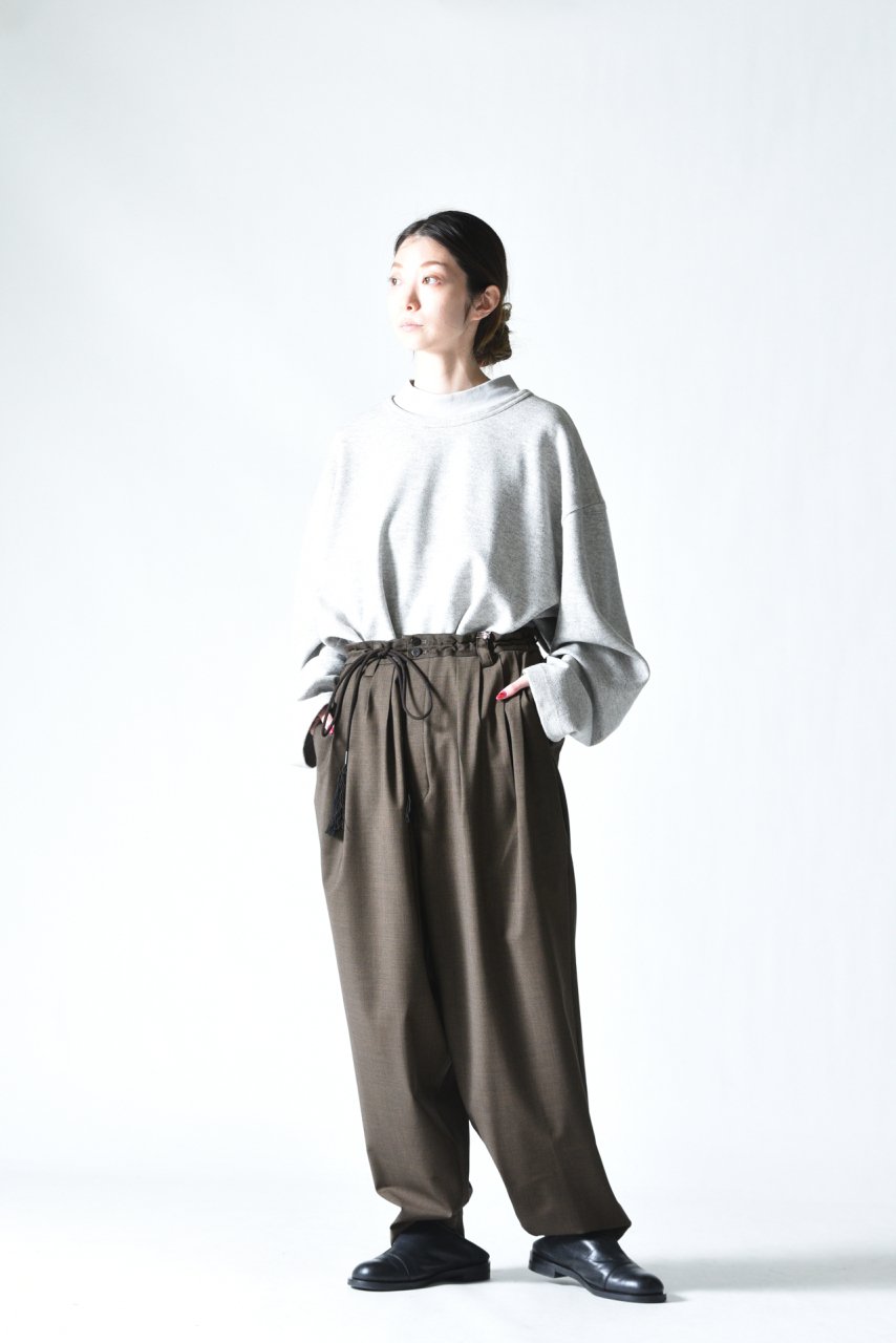 dauerbrenner TUCK WIDE HIMO PANTS Brown - BISHOOL,Edwina