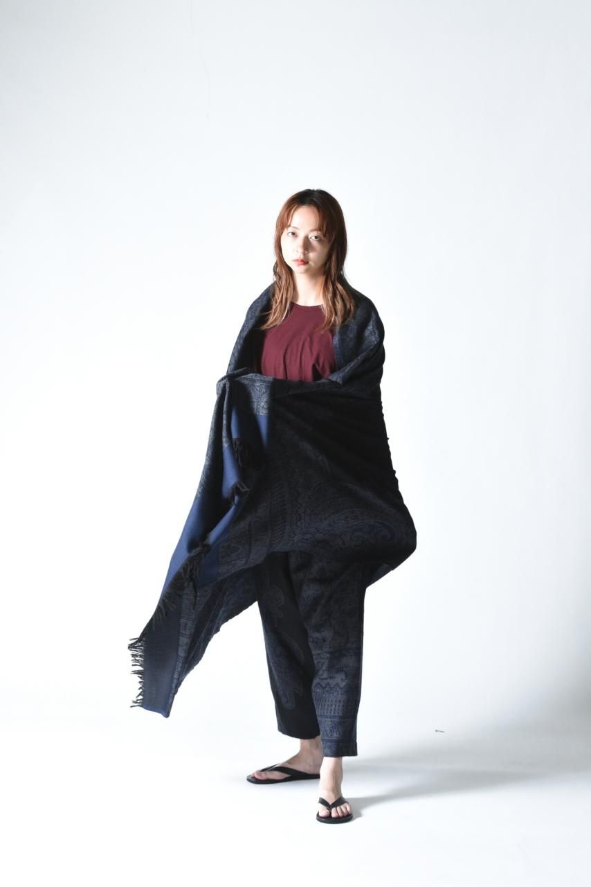 YANTOR Tibetan Paisley Jacquard Stole Blue - BISHOOL,Edwina YANTOR Tibetan Paisley Jacquard Stole Blue - BISHOOL,Edwina