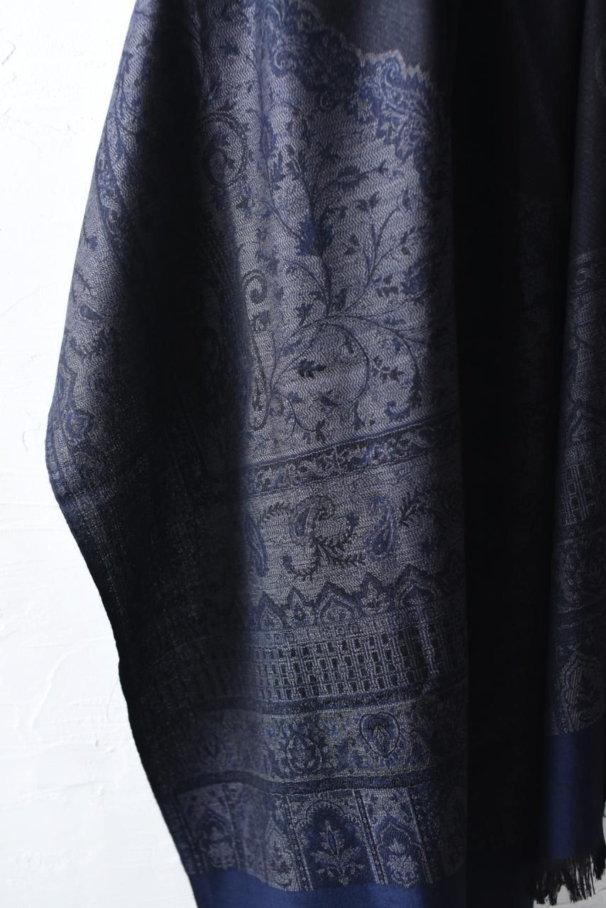 YANTOR Tibetan Paisley Jacquard Stole Blue - BISHOOL,Edwina YANTOR Tibetan Paisley Jacquard Stole Blue - BISHOOL,Edwina