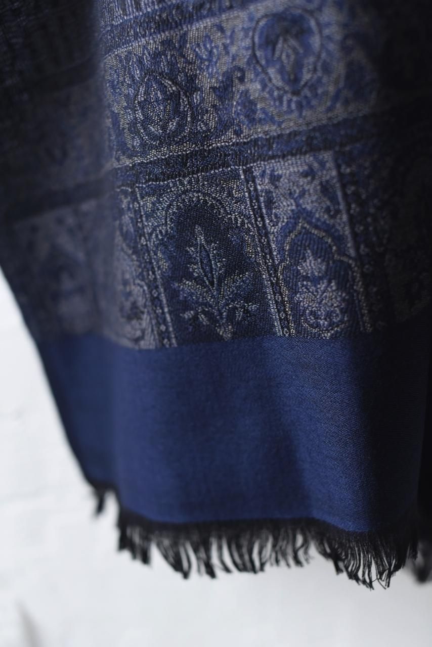 YANTOR Tibetan Paisley Jacquard Stole Blue - BISHOOL,Edwina