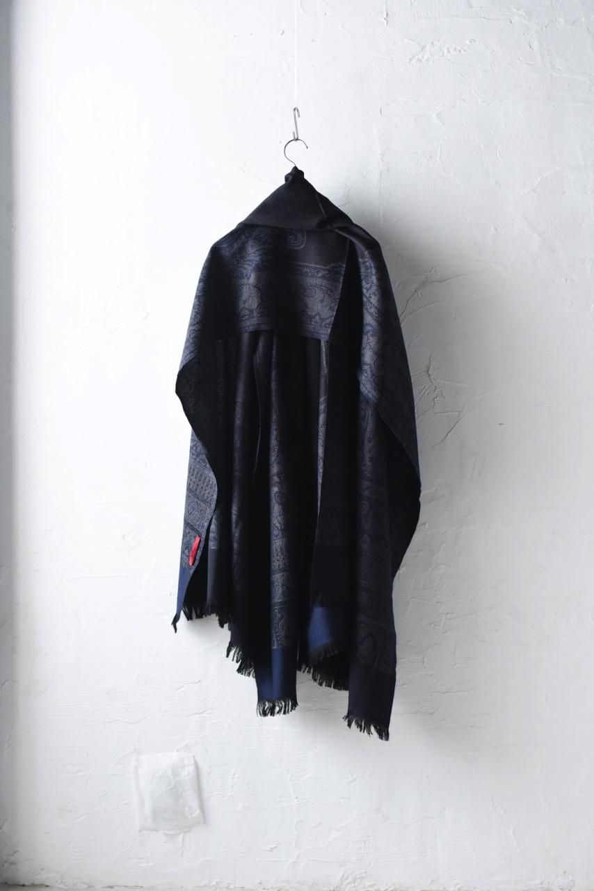 YANTOR Tibetan Paisley Jacquard Stole Blue - BISHOOL,Edwina YANTOR Tibetan Paisley Jacquard Stole Blue - BISHOOL,Edwina