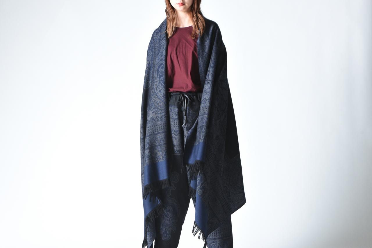 YANTOR Tibetan Paisley Jacquard Stole Blue - BISHOOL,Edwina