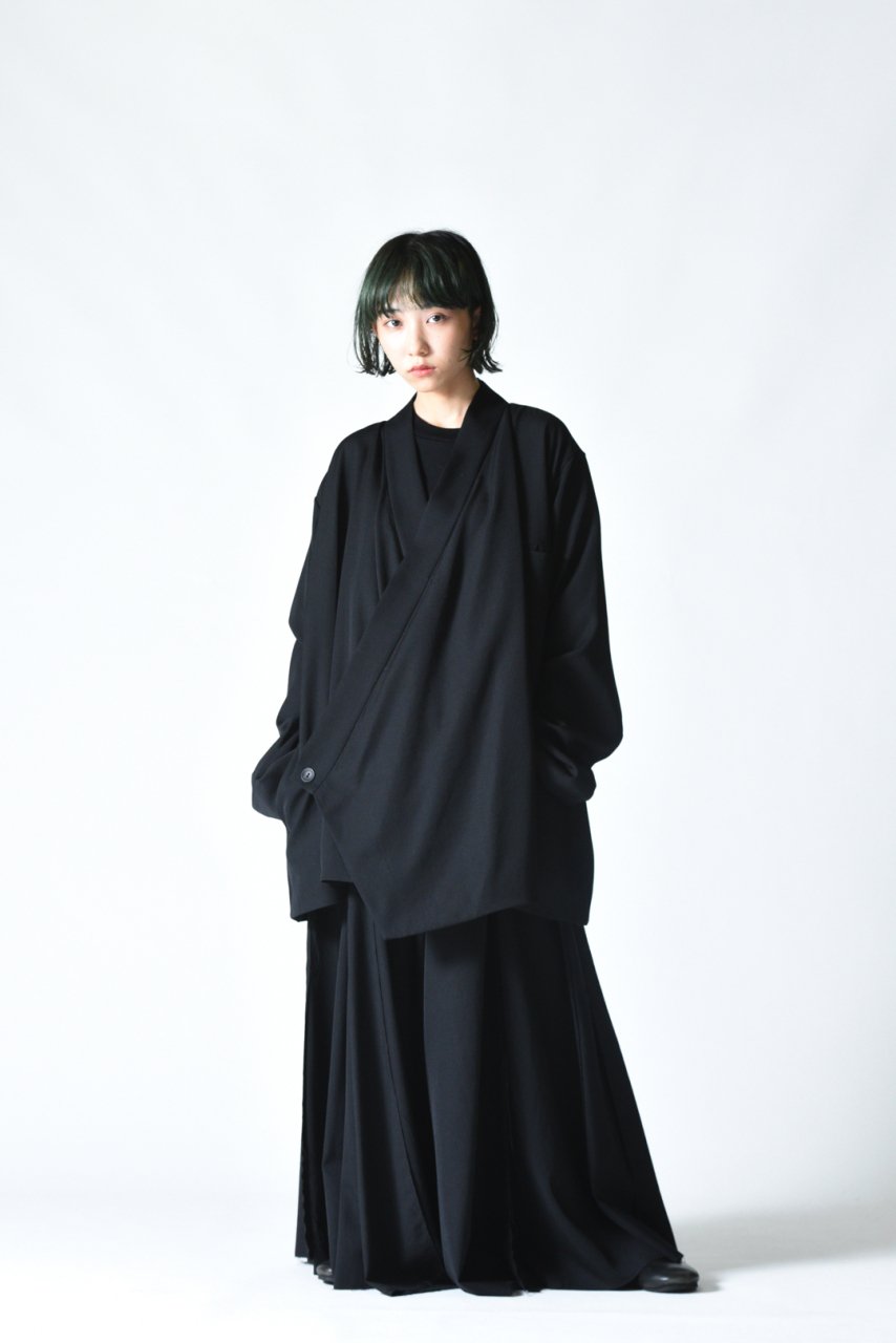 2022年最新春物 BISHOOL Wool Gabardine KIMONO Coat black