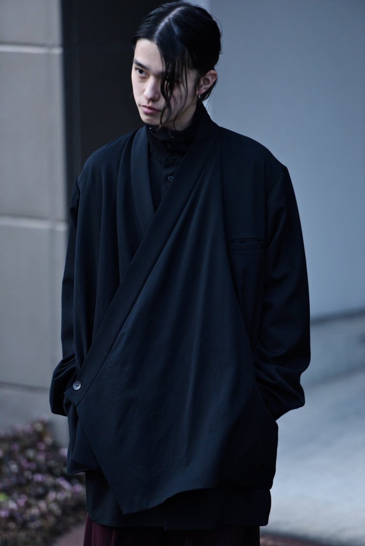 BISHOOL Wool Gabardine KIMONO Drape Jacket ビシュール ウール ...