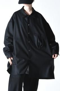 NEPHOLOGIST Super 100's Wool Huge Shirt black