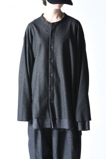 NEPHOLOGIST Wool Amunzen Double Layered Shirt charcoal