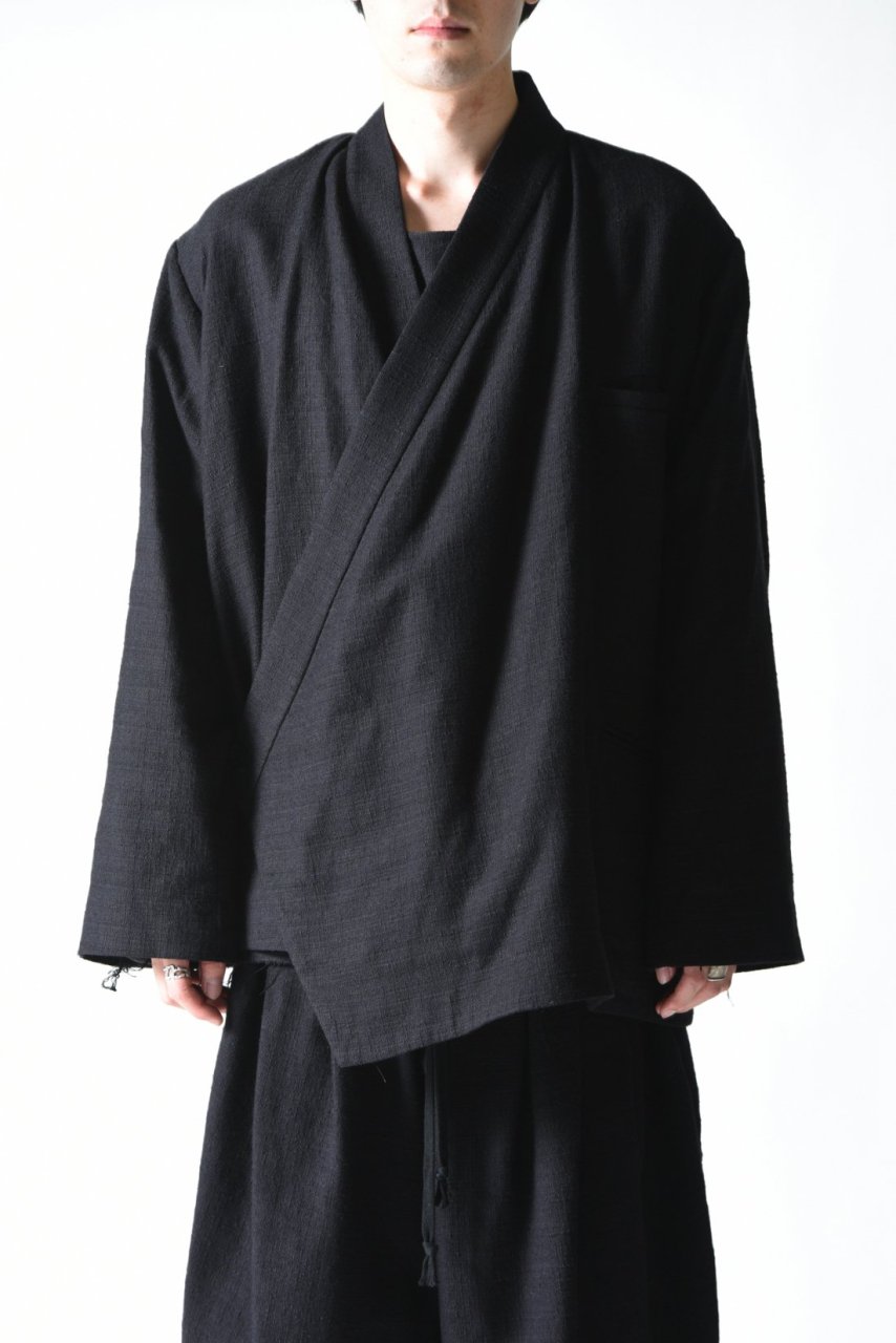 BISHOOL Woven Wool KIMONO Drape Jacket Black - Edwina  Horl,YANTOR,ETHOSENS等取扱い OVIE STUDIO の通販サイト