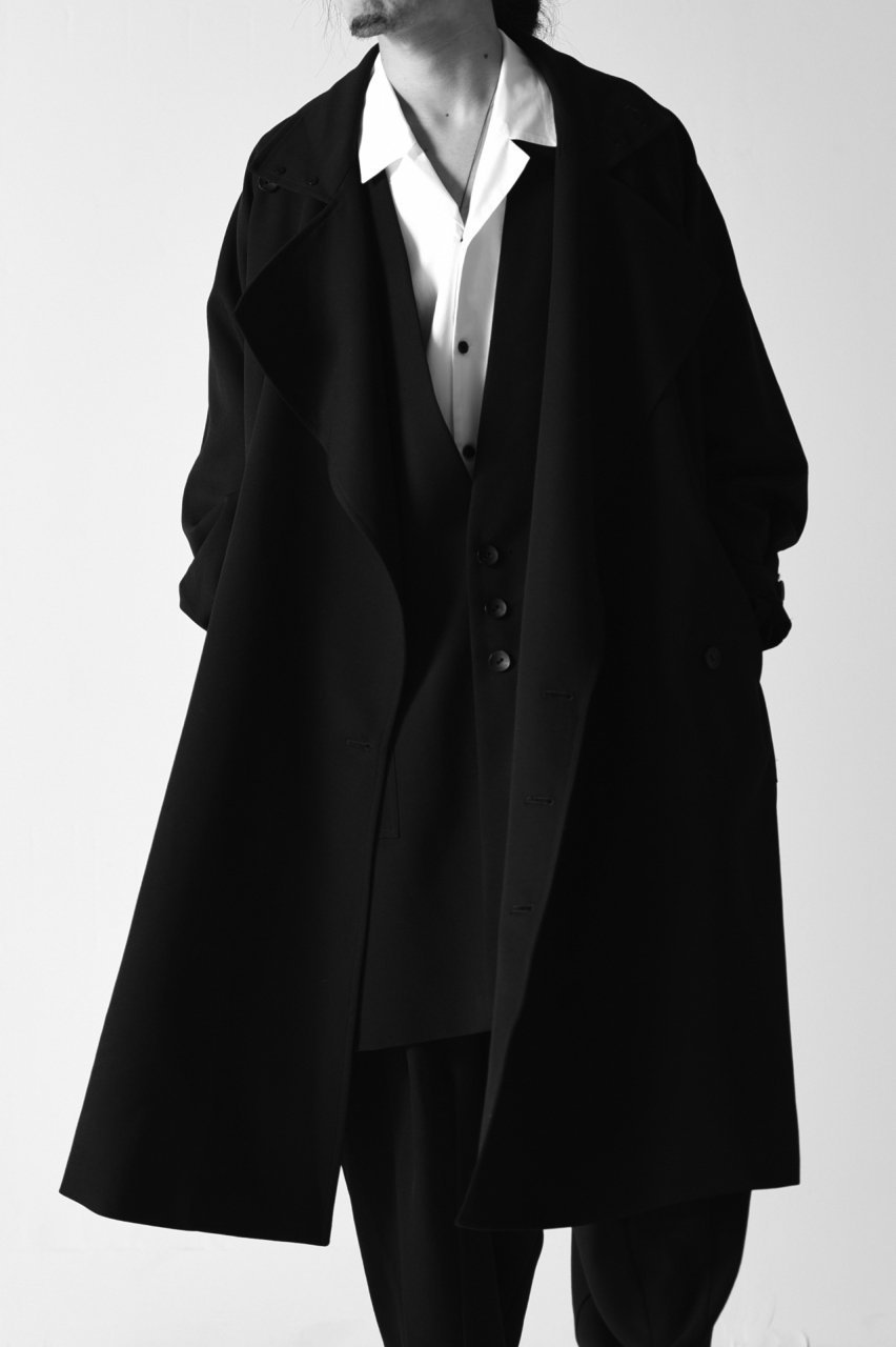 BISHOOL Wool Gabardine Big Lapel Over Trench Coat - Edwina  Horl,YANTOR,ETHOSENS等取扱い OVIE STUDIO の通販サイト