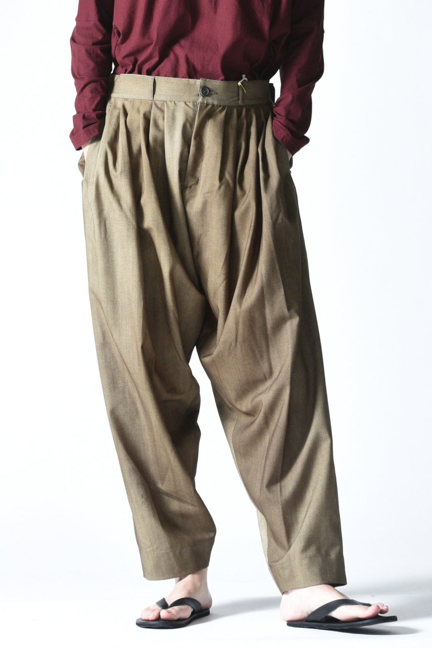 YANTOR Uneven Dyed Wool 6tuck Pants Beige - BISHOOL,Edwina Horl,My 