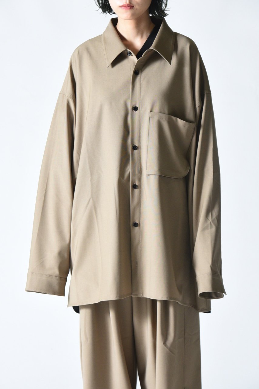 My Beautiful Landlet メリノウールビッグシャツ beige - BISHOOL