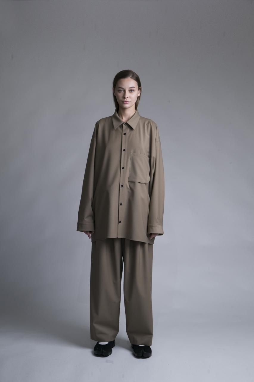 My Beautiful Landlet メリノウールビッグシャツ beige - BISHOOL