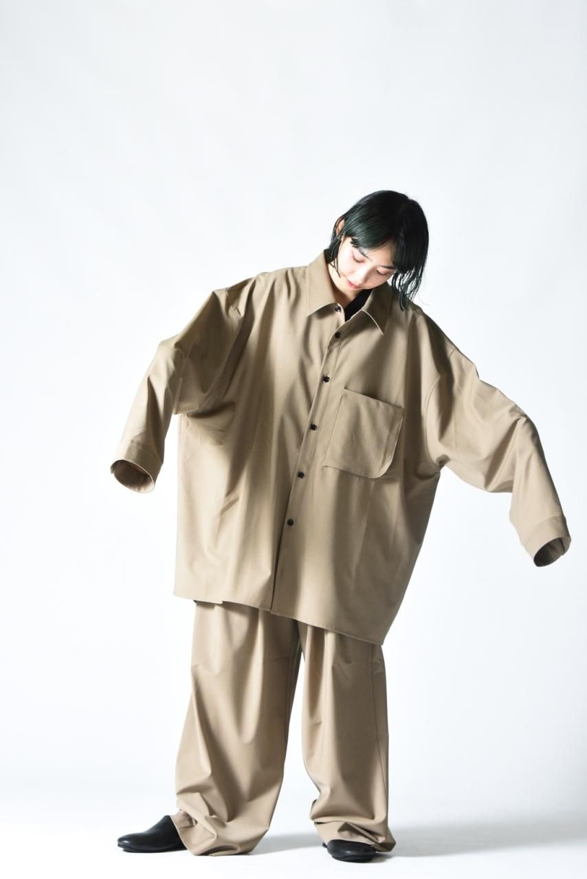 My Beautiful Landlet メリノウール2タックワイドパンツ beige My Beautiful Landlet メリノウール2タックワイドパンツ beige