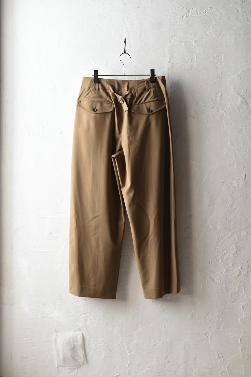 My Beautiful Landlet メリノウール2タックワイドパンツ beige