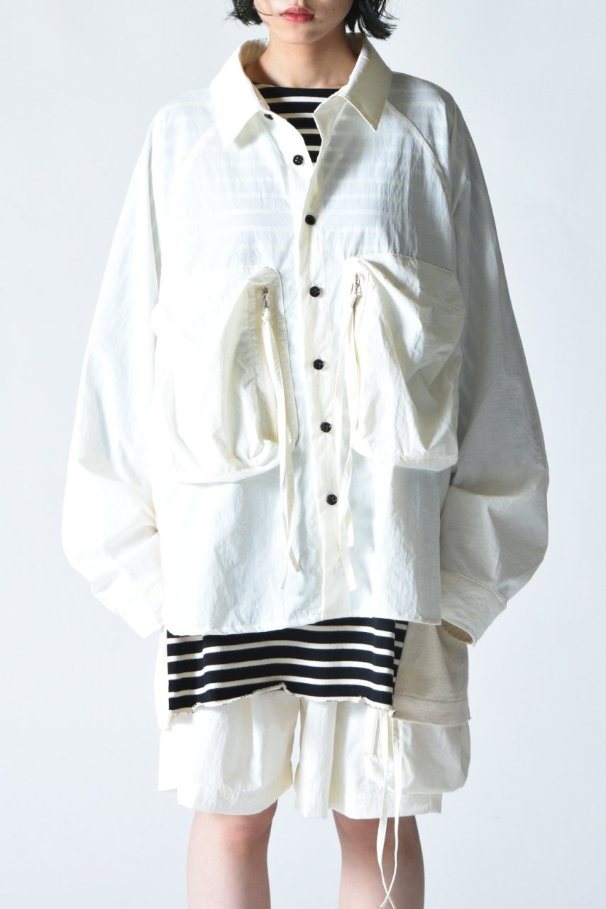 My Beautiful Landlet ビッグカーゴシャツ off white - BISHOOL,Edwina