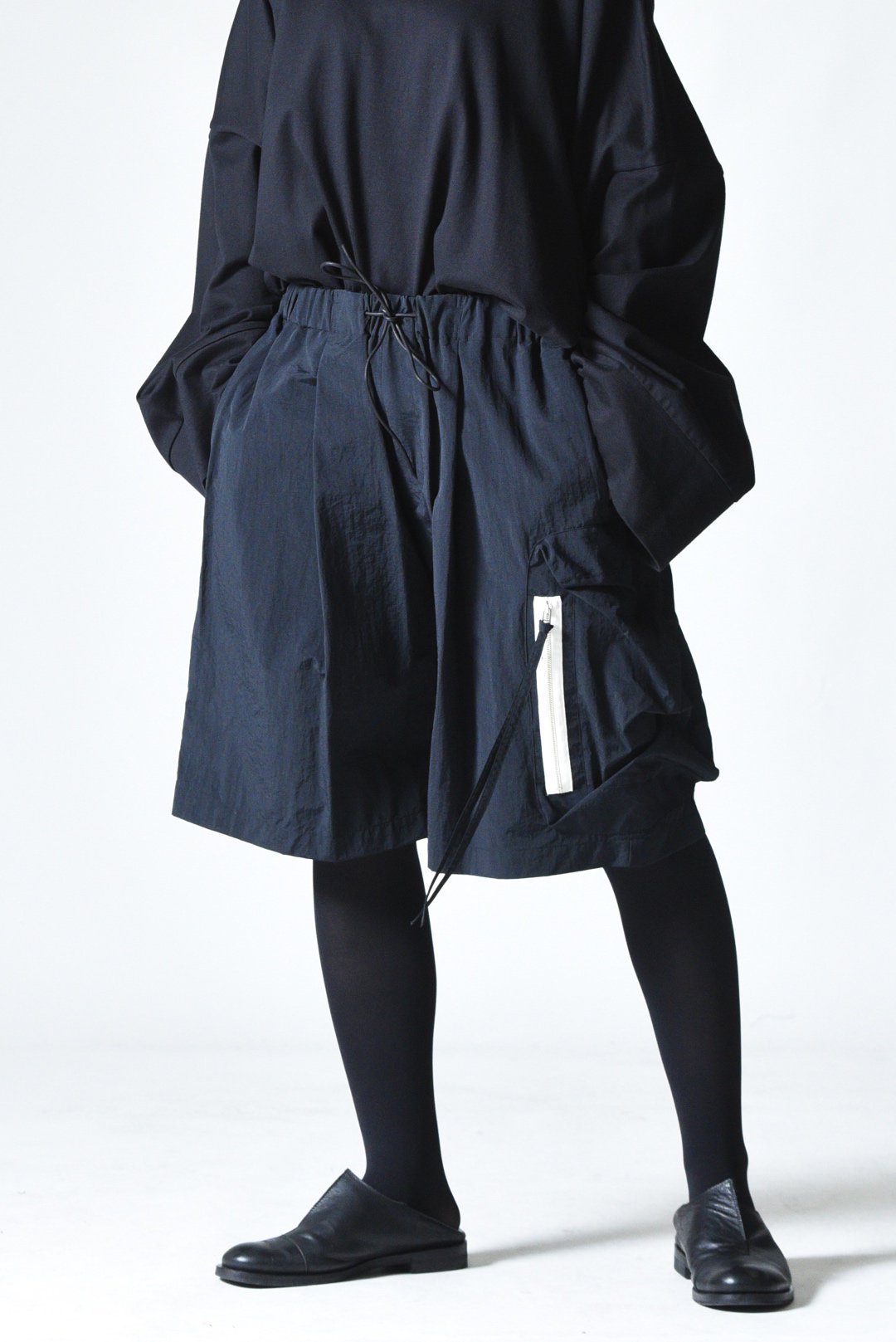 My Beautiful Landlet カーゴビッグハーフパンツ black - BISHOOL