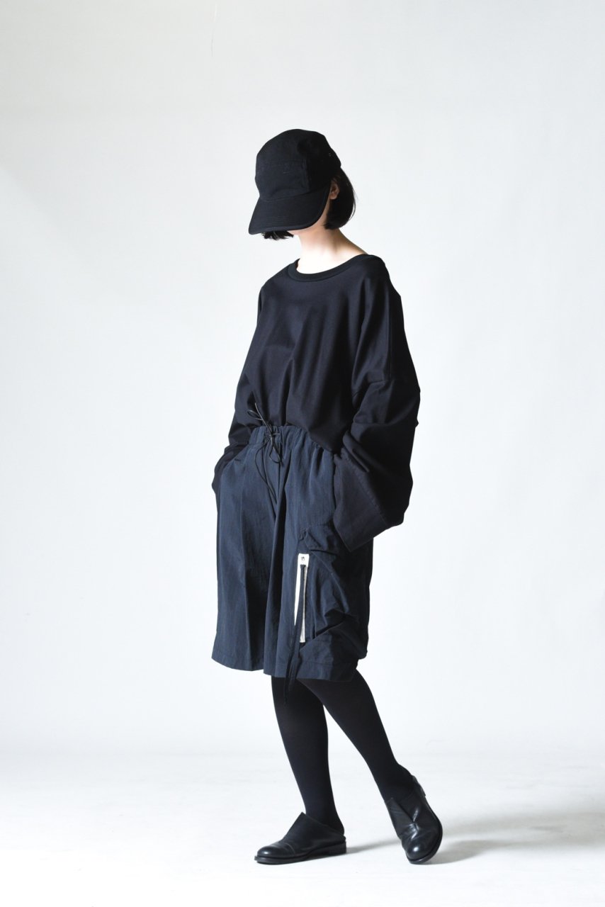 My Beautiful Landlet カーゴビッグハーフパンツ black - BISHOOL