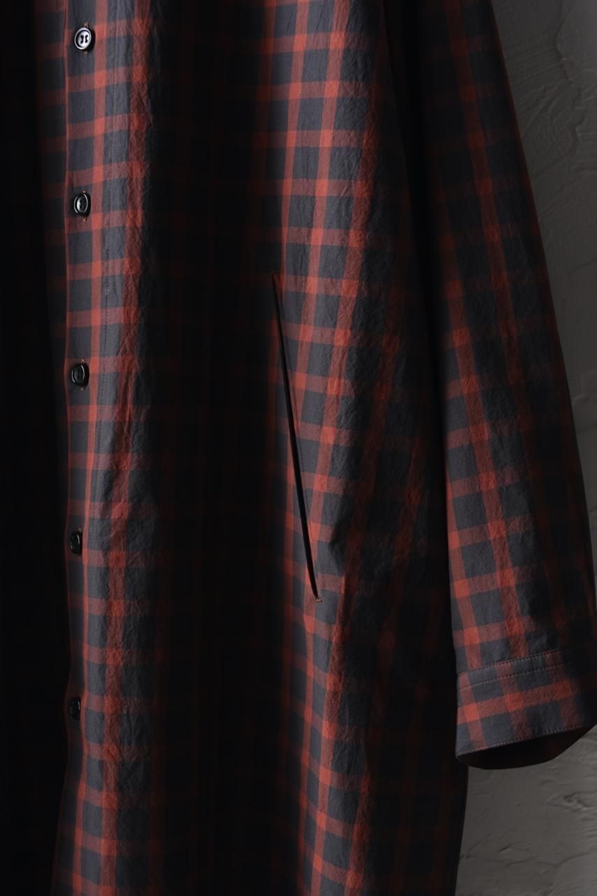 My Beautiful Landlet チェックワイドロングコート Red
