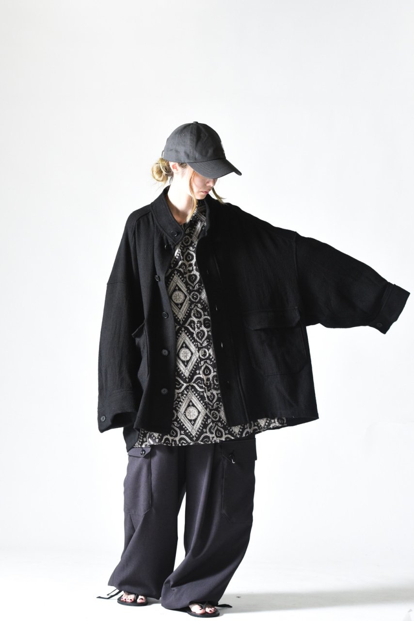 Edwina Horl HBB STAND UP COLLAR BLOUSON 不老不死 Black - BISHOOL