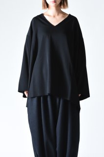 BISHOOL Wool Gabardine TSUNE-GI Big-T -long sleeve- black