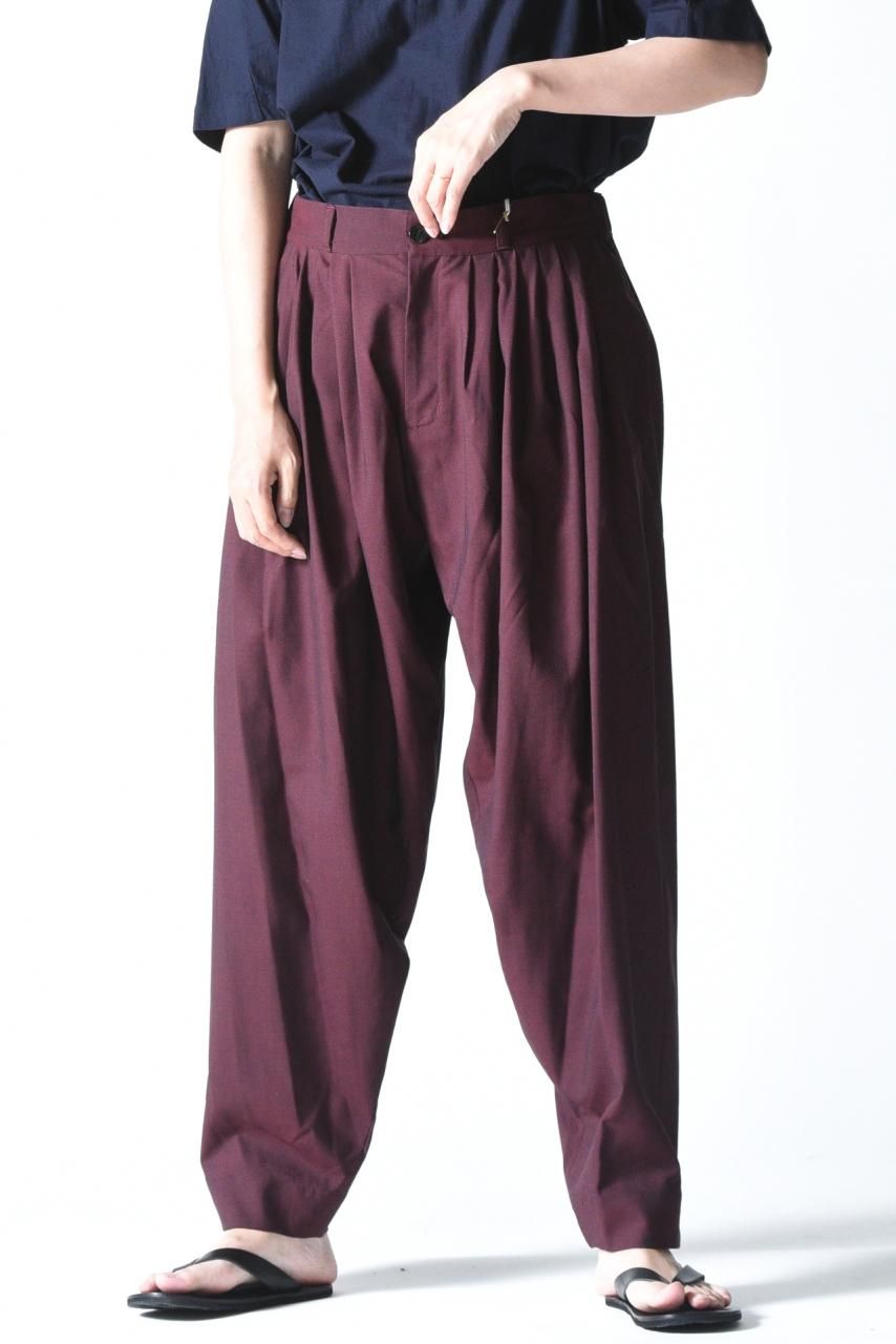 YANTOR Chambray Wool 6tuck Pants Enji - BISHOOL,Edwina Horl