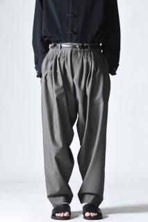 YANTOR Chambray Wool 6tuck Pants Greige